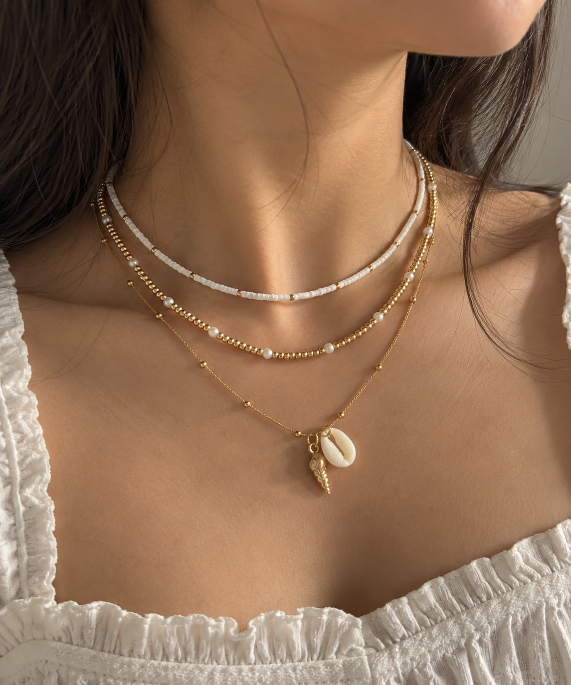Pearl Coast Layered Necklace Set
