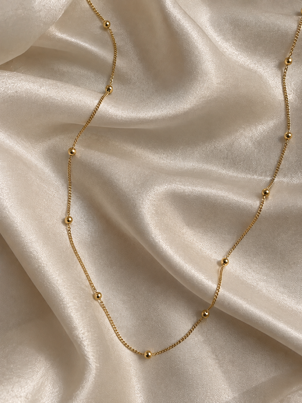 Dainty Beaded Ball Necklace