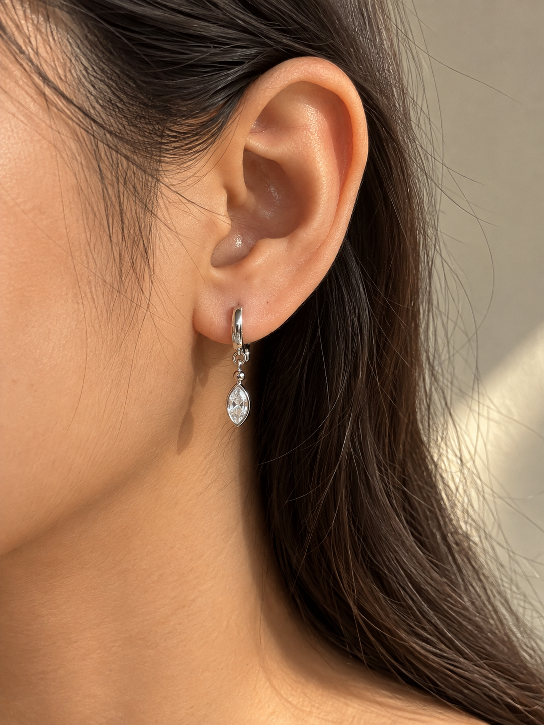 Crystal Drop Huggie Earrings