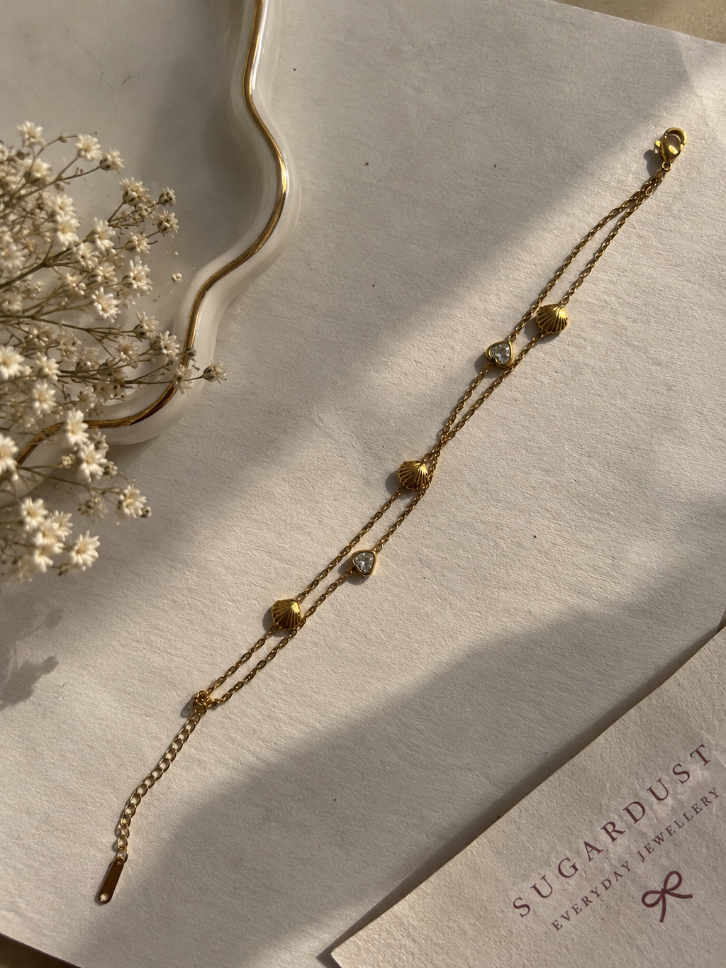 Shell Crystal Double-Layer Bracelet