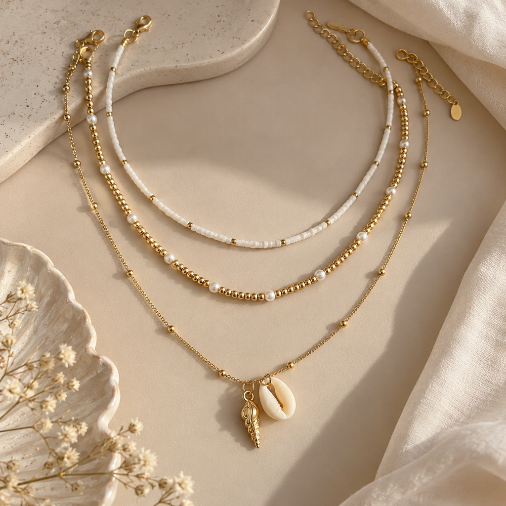 Pearl Coast Layered Necklace Set