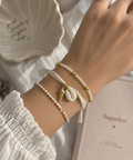 Golden Pearl & Shell Bracelet Set