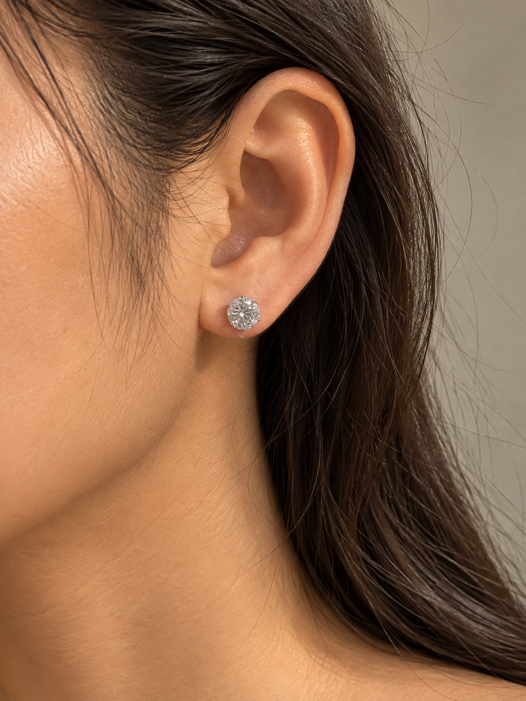 Crystal Round Stud Earrings
