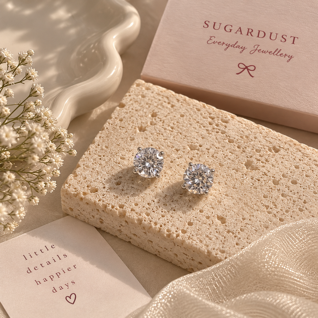Crystal Round Stud Earrings