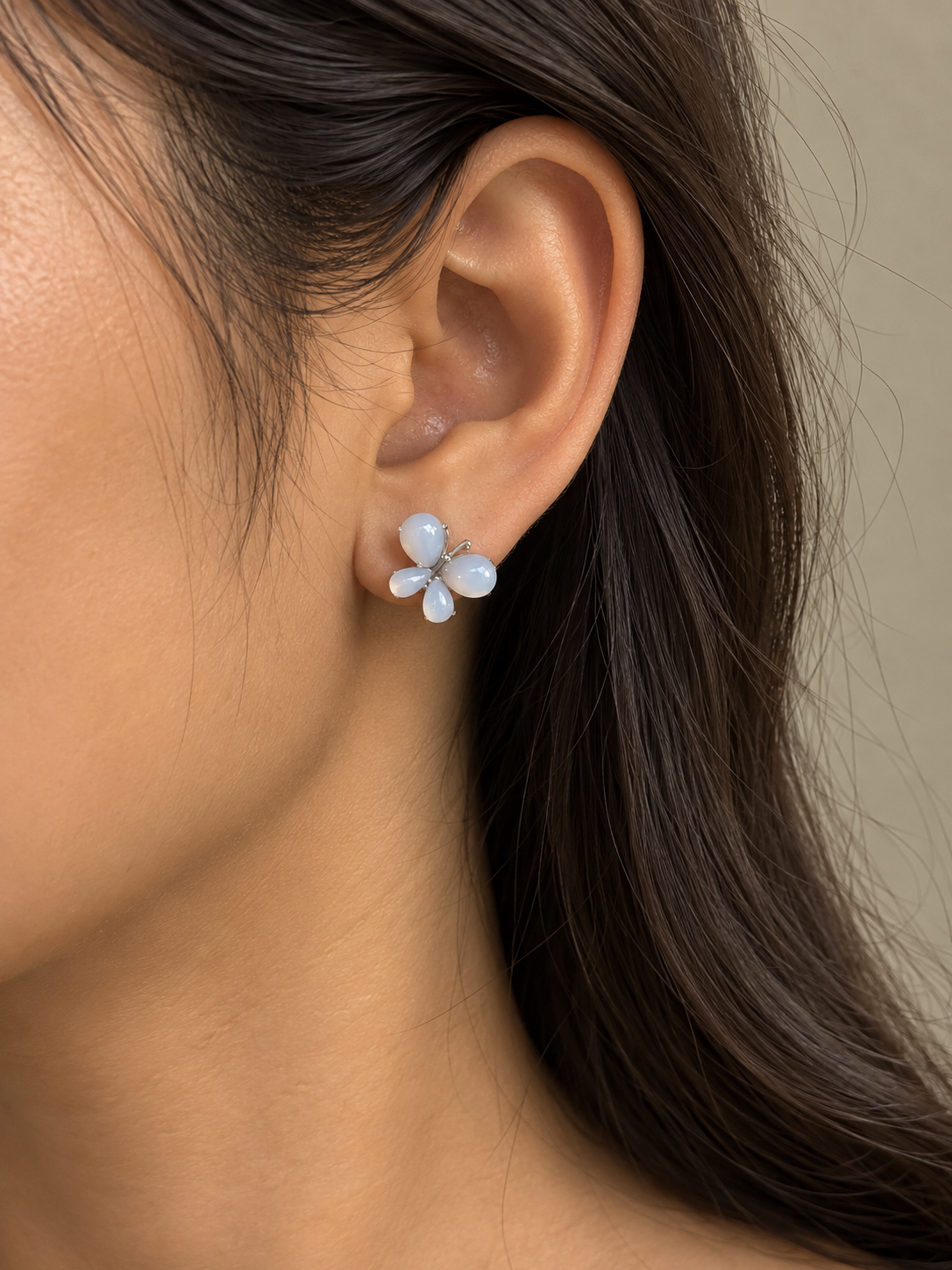 Blue Opal Butterfly Earrings