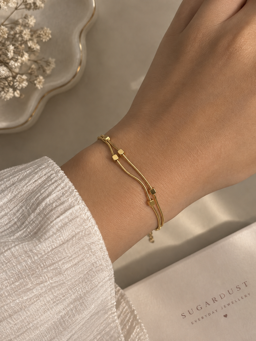 Golden Duo Adjustable Bracelet