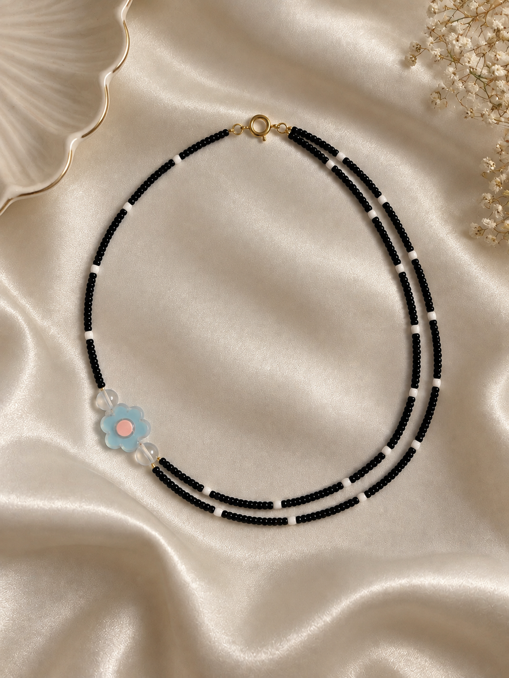 Midnight Bloom Double-Layer Necklace