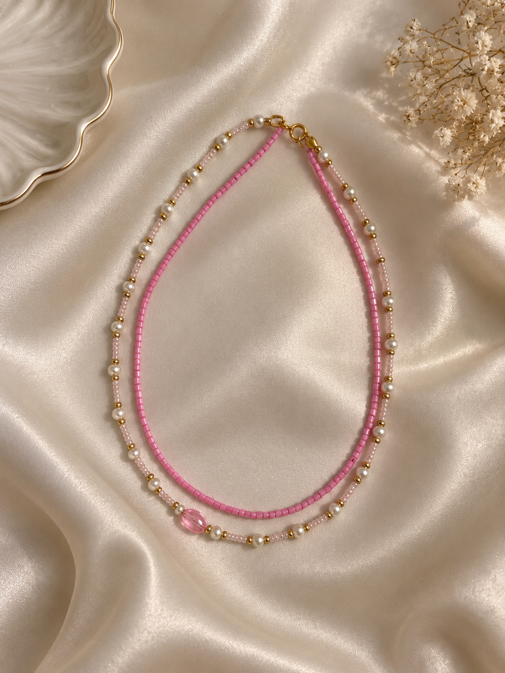 Blush Pearl Double-Layer Necklace