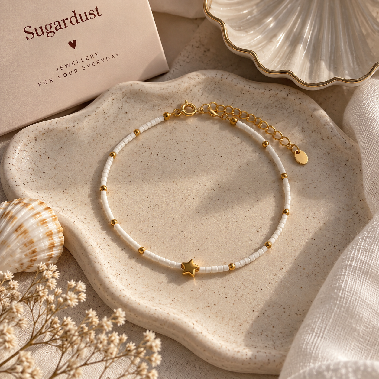 Starlight Beaded Anklet ⭐